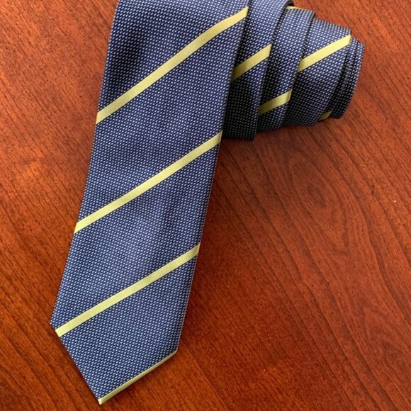 IMANI UOMO Men’s Tie Striped 100% Silk Touch Micro Fibre Handmade - Picture 1 of 4
